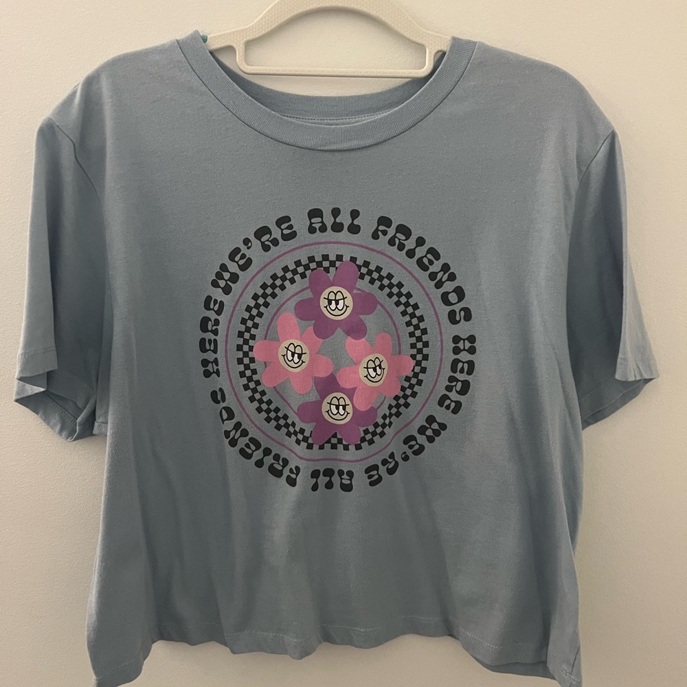 “We’re All Friends Here” Graphic Crop T-Shirt